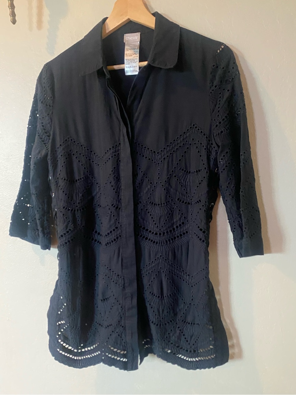 Chico's Eyelet Button-Down - Picture 7 of 7